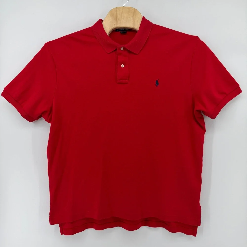 Polo Ralph Lauren Polo Shirt Mens XL Red Short Sleeve Embroidered Pony Logo